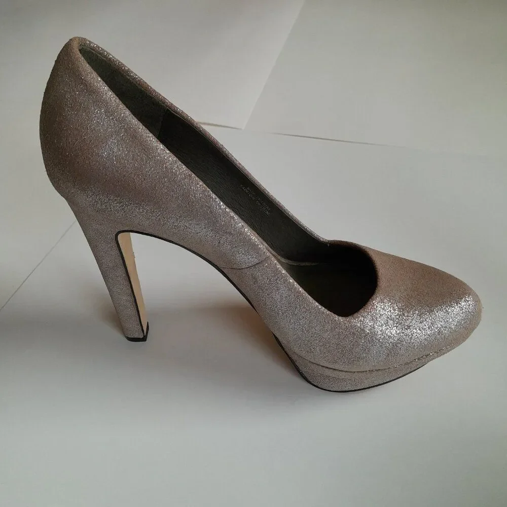 Diesel Women’s 'Melrose' Ashly Platform Leather Heels Brown/Silver Size 7